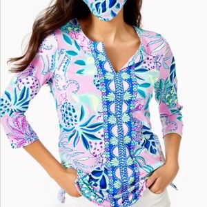 Lilly Pulitzer UPF 50 ChillyLilly Karina Tunic Top Lilac Rose Chica Ticas Engine